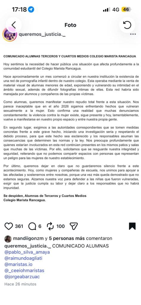 denuncia alumnas io