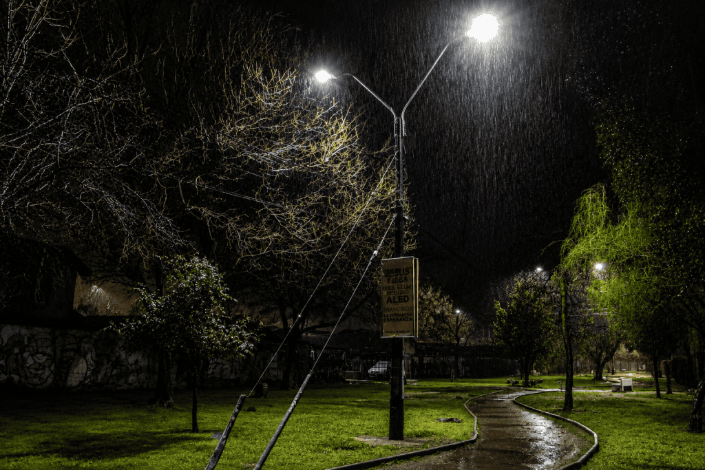 Lluvia durante la noche en Rancagua