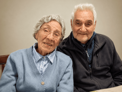 Margarita Campos Escudero y Hernán Espinoza Polanco, matrimonio rancagüino que celebró 70 años de casados.