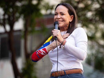 26/07/2025.- Fotografía de archivo fechada el 09 de enero de 2025 de la líder opositora María Corina Machado, hablando durante un acto de campaña en Caracas (Venezuela). EFE/ Ronald Peña R /ARCHIVO