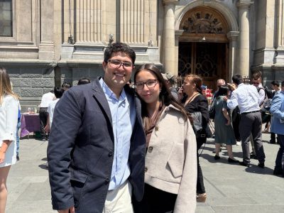 Benjamín Guzmán y Sofía Rudolphy, estudiantes de Rancagua que viven en Santiago