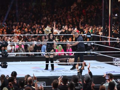 SAN DIEGO, CALIFORNIA - NOVEMBER 29: Nikki Bella vs Stephanie Vaquer during Survivor Series at Petco Park on November 29, 2025 in San Diego, California. (Photo by WWE)