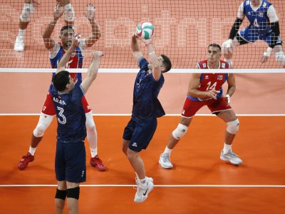 SANTIAGO, CHILE Ð OCT 31: Chile se enfrenta a Puerto Rico por los preliminares del Voleibol masculino, durante los Juegos Panamericanos Santiago 2023 en Arena Parque OÕhiggins el 31 de octubre en Santiago, Chile. /Chile faces Puerto Rico in the men's Volleyball preliminaries, during the Santiago 2023 Pan American Games at Arena Parque O'higgins on October 31 in Santiago, Chile.(Foto: Felipe PoGa/ Santiago 2023 via Photosport)